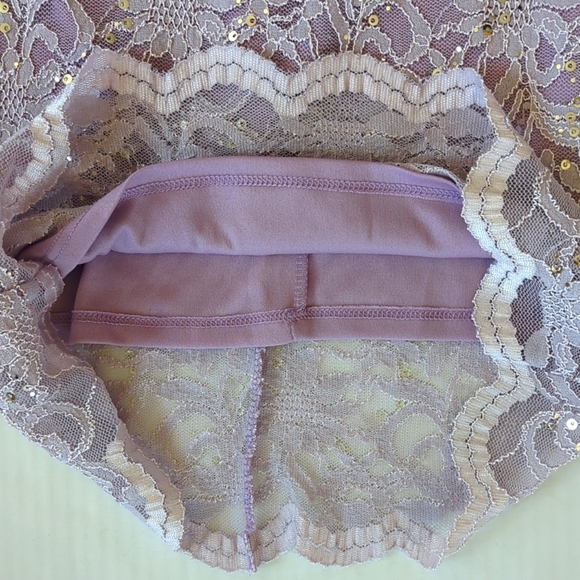 Tiana B. NY Lace Overlay Floral Sequin Embellished Lined Dress 4P Lavender USA - Picture 12 of 14